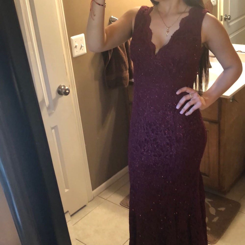 Burgundy Mermaid Style Dress